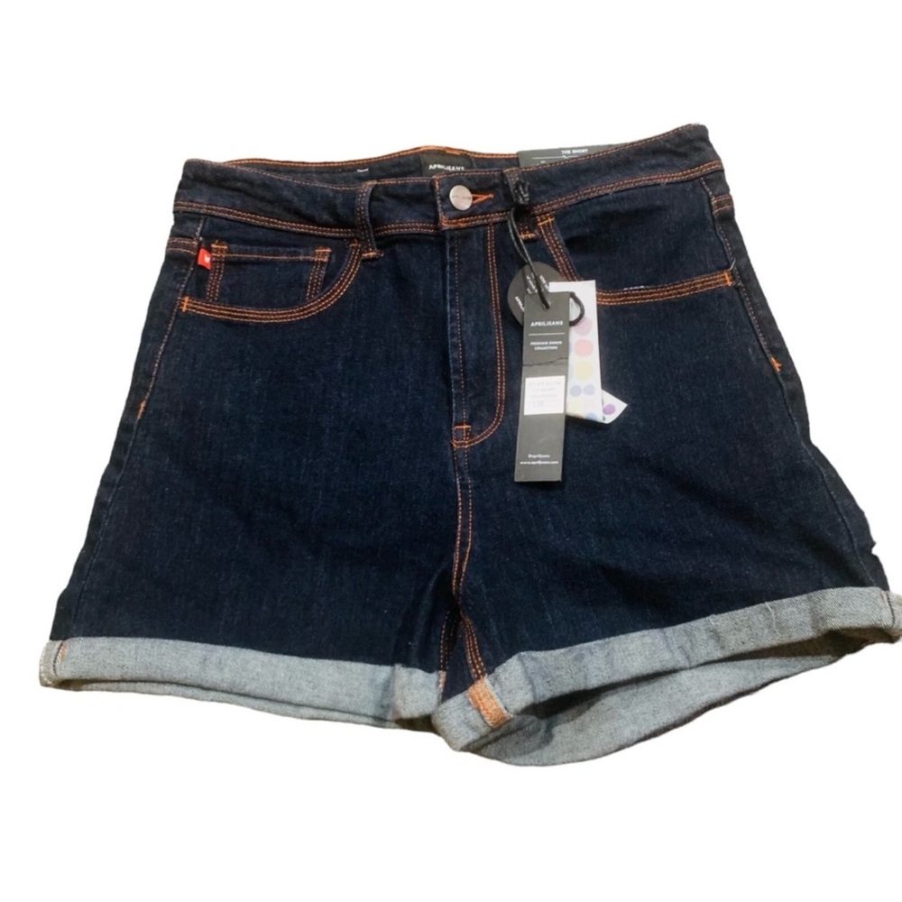 New! April Jeans Sz L Juniors Short Denim Jeans Shorts